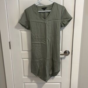 Sage V-neck Tie Back Dress